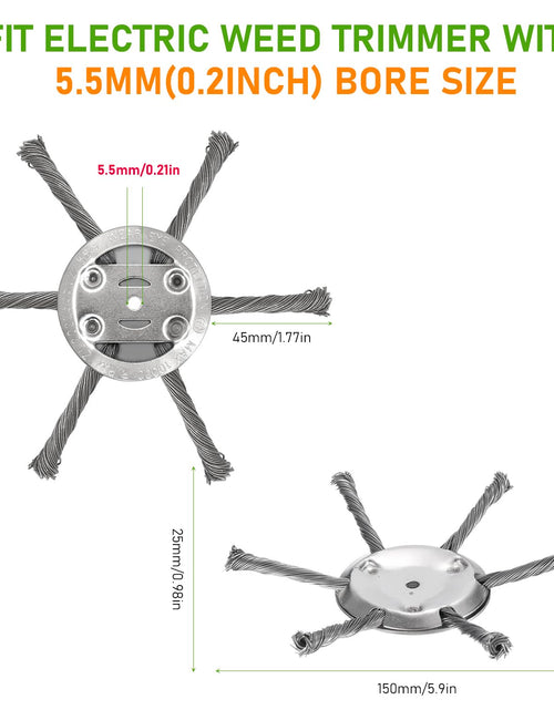 Load image into Gallery viewer, Generic Steel Wire Grass Trimmer Head 6 Inch 2PCS Silver Spindle 0.2in
