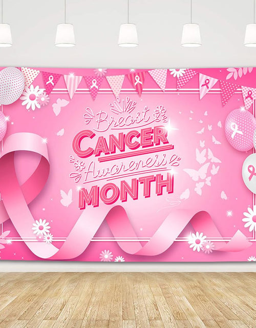 Load image into Gallery viewer, MEHOFOND Breast Cancer Awareness Banner Pink Ribbon Party Decoration Pink
