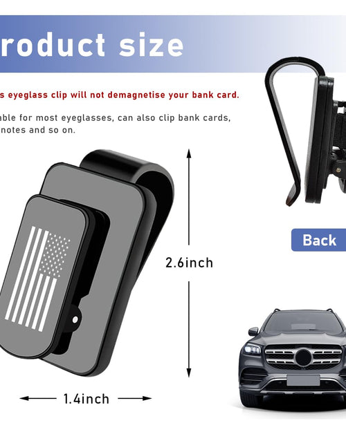 Load image into Gallery viewer, povtii Car Sun Visor Sunglasses Holder US Flag Gray Multi-Function Clip
