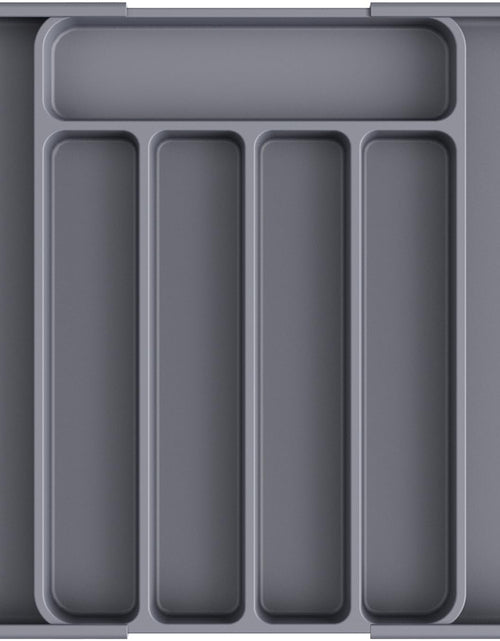 Load image into Gallery viewer, Kitsure Adjustable Cutlery Drawer Organizer Tray Grey 12.13x1.54x8.07-13.9"
