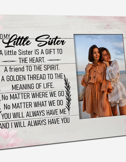 Load image into Gallery viewer, HALUOSI Little Sister Tabletop Picture Frame Plaque 10x8 White Rustic
