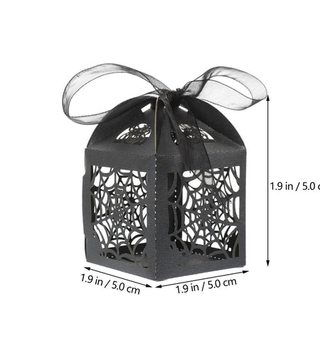 BESTOYARD Halloween Hollow Die-Cut Candy Boxes Black 8.27x4.53in 50pcs