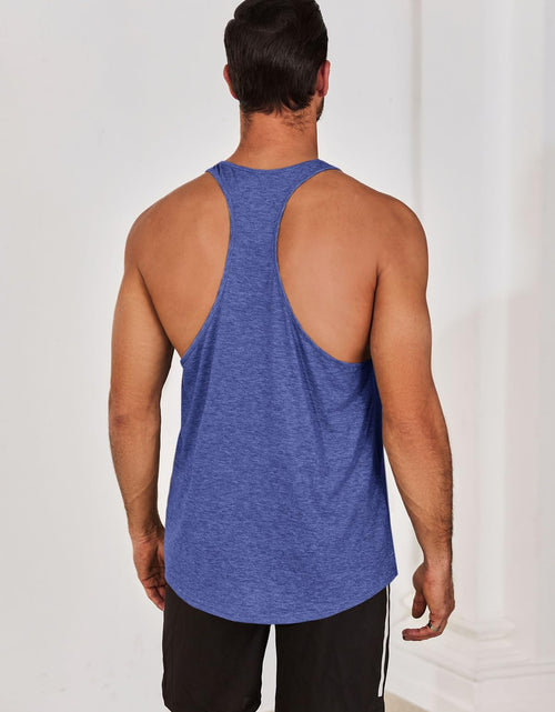 Load image into Gallery viewer, Runcati Mens Workout Stringer Tank Top Gym Muscle Athletic Blue Size XL
