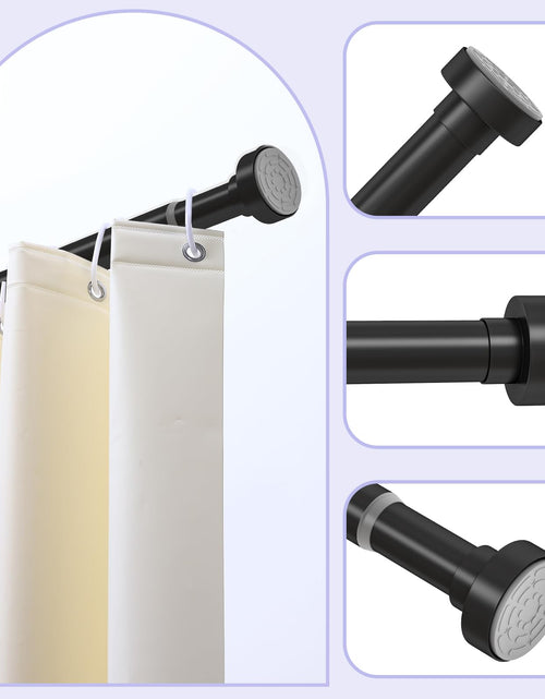 Load image into Gallery viewer, HTZON Adjustable Tension Shower Curtain Rod 34-43in Black Heavy Duty Iron
