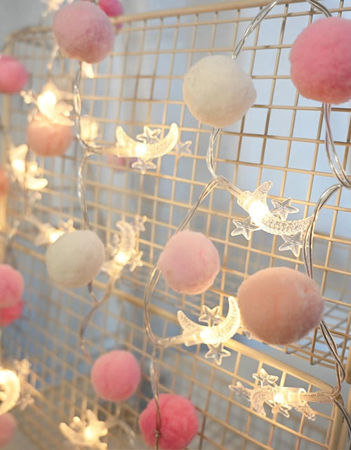 Load image into Gallery viewer, ChiRee Indoor String Lights 6.56ft 20 LED Battery Operated Warm White Pom Poms
