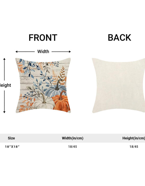 Load image into Gallery viewer, Yxuiyal Fall Pillow Covers 18x18 Set of 2 Blue Orange Pumpkin Leaves
