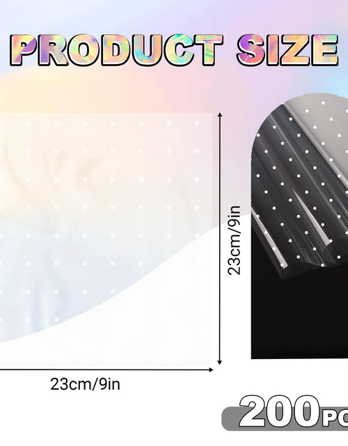 Load image into Gallery viewer, Nitelemn Transparent Cellophane Wrap 9x9in 200 Sheets White Polka Dot
