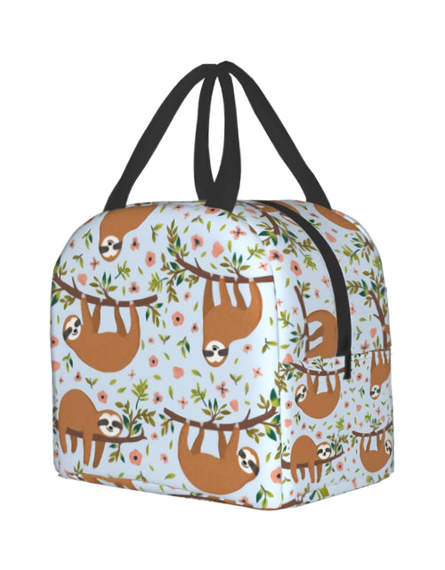 Load image into Gallery viewer, Giwawa Sloth Insulated Lunch Box 8 Capacity Blue Cartoon Animal Flower Trees
