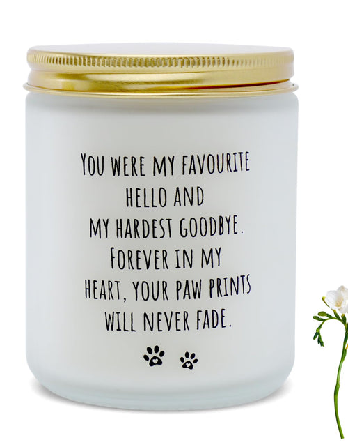 Load image into Gallery viewer, DFQ Freesia Scented Pet Memorial Candle Sympathy Gift for Dog Lovers
