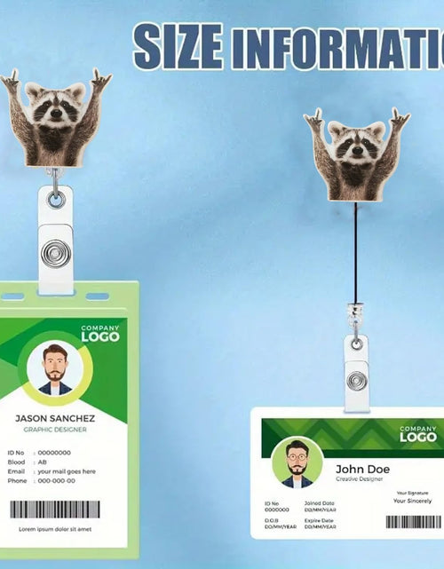 Load image into Gallery viewer, Generic Funny Raccoon Retractable Acrylic Alligator Badge Reel Clip
