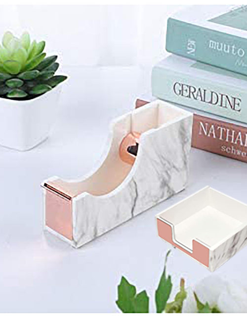 Load image into Gallery viewer, Supfoxer Marble White Metal Sticky Notes Holder for 3x3 Adhesive Notepads

