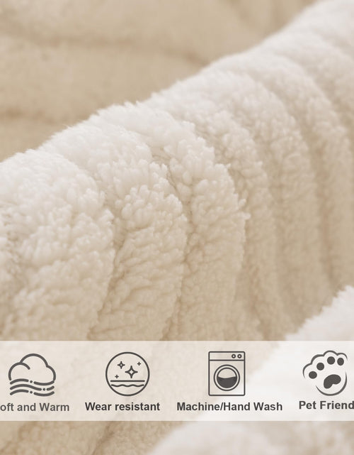Load image into Gallery viewer, Aucrovee Plush Non Slip Sofa Cover 3 Cushion 36x63 White 1 PCS
