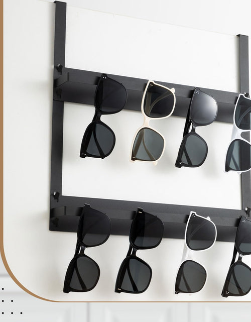 Load image into Gallery viewer, LemonRoad Over Door Sunglasses Organizer 2-Layer Metal Holder Black
