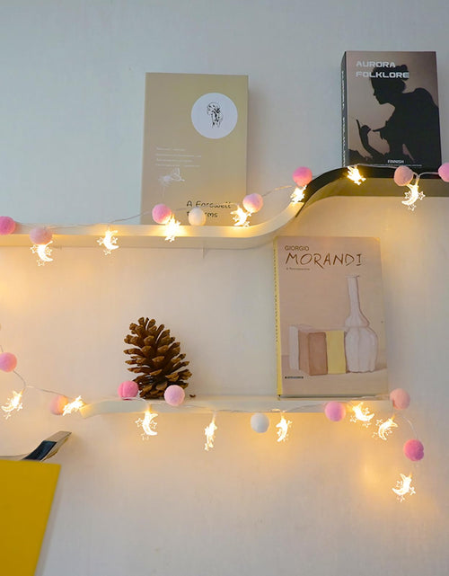 Load image into Gallery viewer, ChiRee Indoor String Lights 6.56ft 20 LED Battery Operated Warm White Pom Poms
