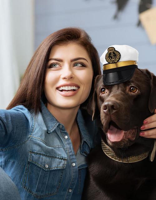 Load image into Gallery viewer, BESPORTBLE Small Dog Captain Sailor Hat Marine Admiral Costume Black
