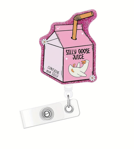 CHAONENG Funny Pink Silly Goose Badge Reel Retractable Clip Medical Nurse ID