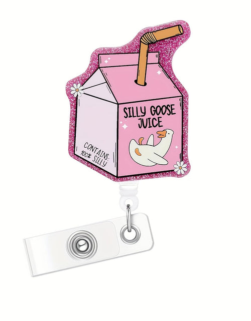 Load image into Gallery viewer, CHAONENG Funny Pink Silly Goose Badge Reel Retractable Clip Medical Nurse ID
