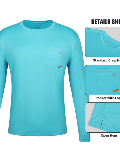 Load image into Gallery viewer, SG Edge Men's Rash Guard UPF 50+ Moisture Wicking Long Sleeve Sea Blue Size S
