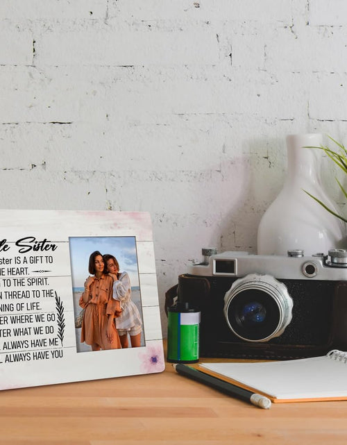 Load image into Gallery viewer, HALUOSI Little Sister Tabletop Picture Frame Plaque 10x8 White Rustic
