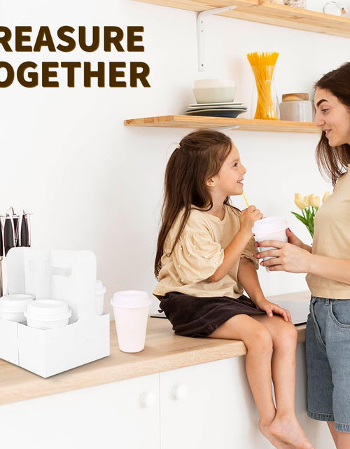 Load image into Gallery viewer, Bodaon 2 Cup Drink Carrier with Handle, 15 Pcs Kraft Paper Disposable
