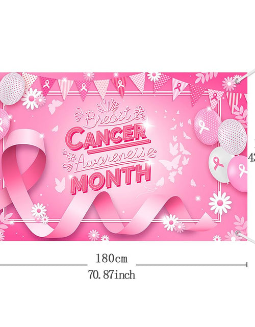 Load image into Gallery viewer, MEHOFOND Breast Cancer Awareness Banner Pink Ribbon Party Decoration Pink
