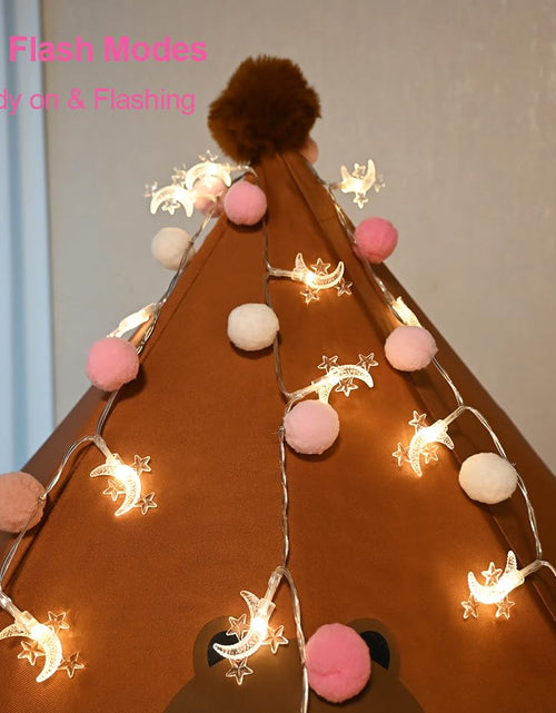 Load image into Gallery viewer, ChiRee Indoor String Lights 6.56ft 20 LED Battery Operated Warm White Pom Poms
