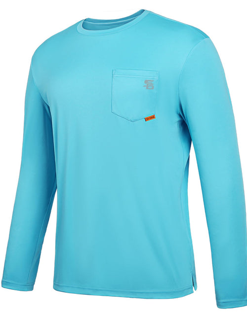 Load image into Gallery viewer, SG Edge Men's Rash Guard UPF 50+ Moisture Wicking Long Sleeve Sea Blue Size S
