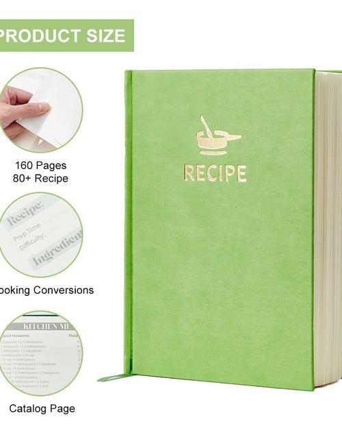 Load image into Gallery viewer, TSFPapier Hardcover Recipe Book 7x9.6in B5 160 Pages Leather Cover DarkRed
