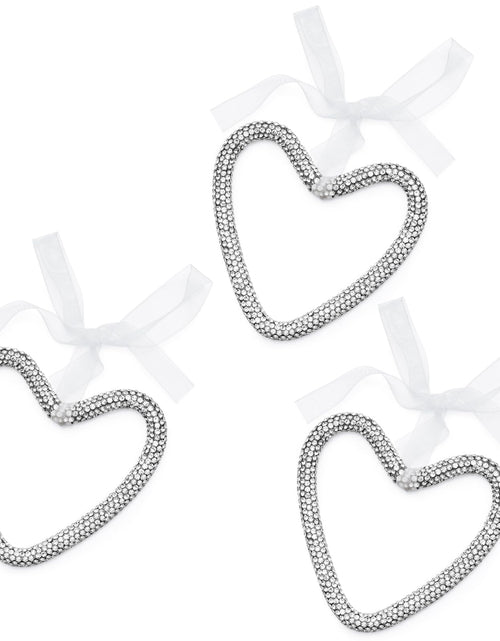 Load image into Gallery viewer, Mrchtmas Christmas Silver Bow Ornament 2025 Heart Rhinestones 1 Pc
