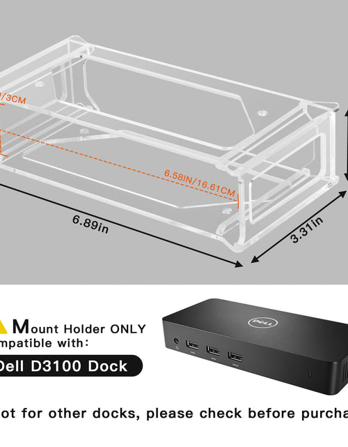 Load image into Gallery viewer, CaSZLUTION Docking Station Mount Clear for Dell D3100 Dock Holder
