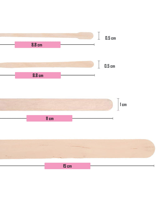 Load image into Gallery viewer, Mibly 500 Pcs Wooden Wax Sticks Assorted Applicator Spatulas for Body Face Legs
