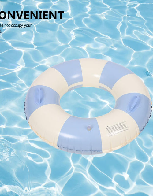 Load image into Gallery viewer, Garneck Inflatable Swimming Ring 32.3'' Retro Striped Blue PVC Adult Float
