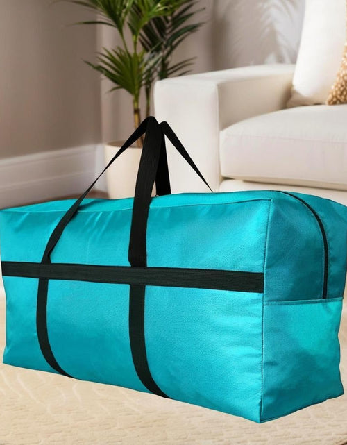 Load image into Gallery viewer, DoYiKe Extra Large Foldable Travel Duffle Bag Turquoise 35"L x 11.8"W x 19"H
