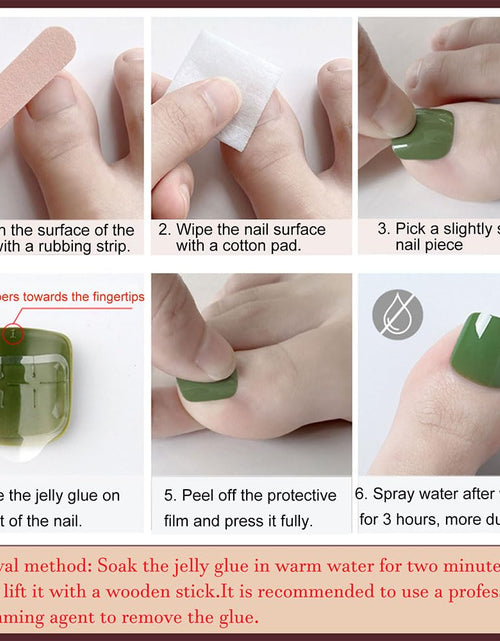 Load image into Gallery viewer, ZIFANHU 24 Pcs White French Press On Toenails Pink Flower Design Plastic
