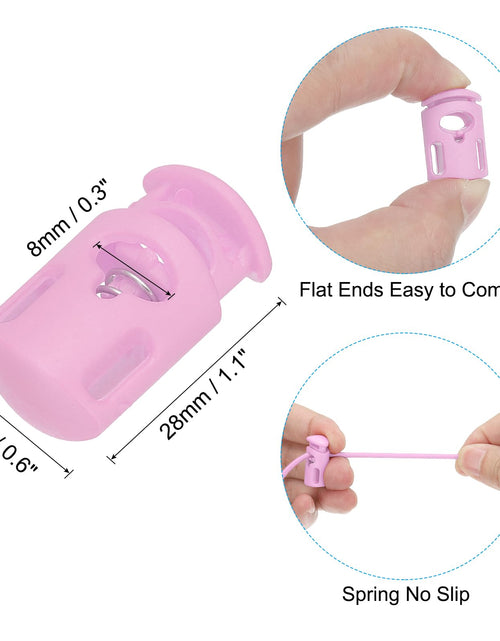 Load image into Gallery viewer, PATIKIL 10 Yard Elastic Bungee Cord &amp; Cord Lock, Pink, 25 Pack
