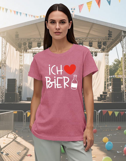 Load image into Gallery viewer, CQF Oktoberfest Women's Ich Liebe Bier T-Shirt Casual German Tee
