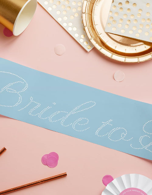 Load image into Gallery viewer, Vonlynfay Bride To Be Sash Blue White Wedding Letter Print Accessory
