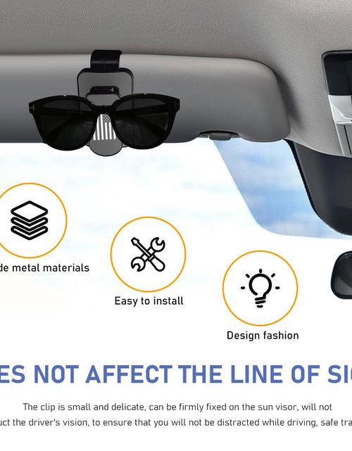 Load image into Gallery viewer, povtii Car Sun Visor Sunglasses Holder US Flag Gray Multi-Function Clip
