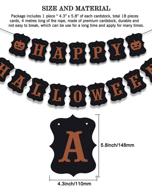 Load image into Gallery viewer, ERKOON Happy Halloween Banner Bunting Pumpkin Sign Wall Decor Party
