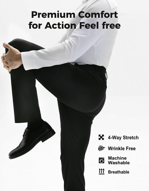 Load image into Gallery viewer, Fliwos Mens Stretch Dress Pants Flat Front Blue Size 29W x 31L
