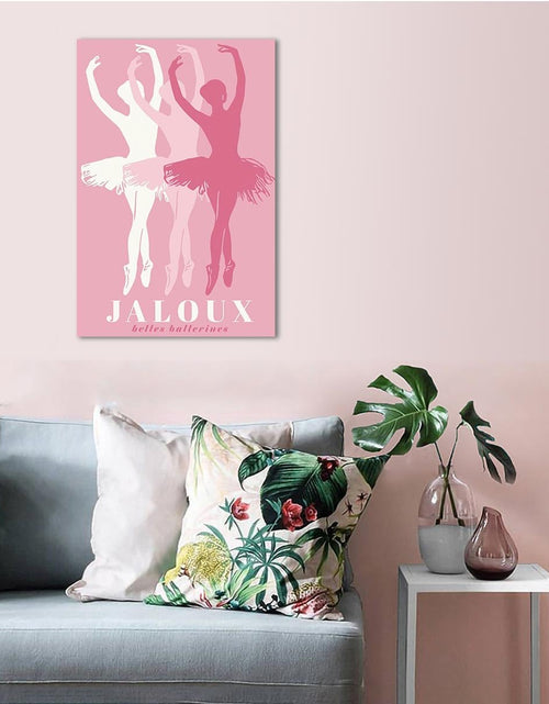Load image into Gallery viewer, Trendy Pink Ballet Art Print Poster Canvas Wall Art 12x18in Unframed
