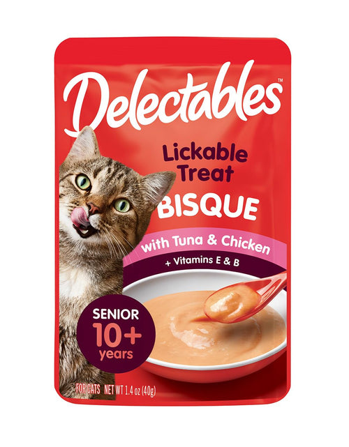 Load image into Gallery viewer, Hartz Delectables Bisque Senior Cat Treat Tuna Chicken 1.4 oz
