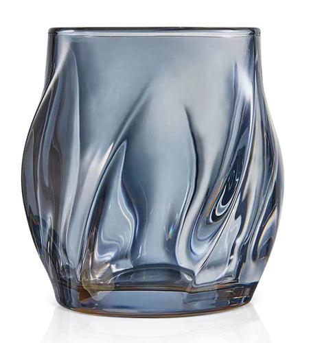 ANBFF Whiskey Glasses Set of 2, 8.5 OZ Twisted Crystal Rocks Glasses