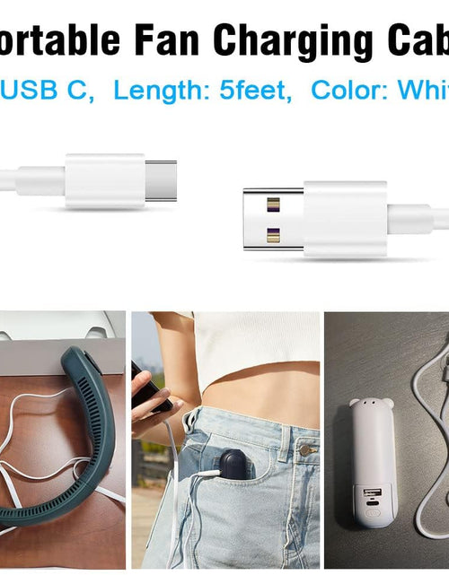 Load image into Gallery viewer, Xnarew USB C Charger Cable for JISULIFE Mini Fan 5FT White Copper
