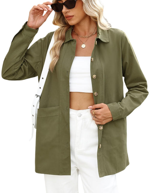 Load image into Gallery viewer, CiCiBird Women's Oversized Utility Shacket Jacket Black XL Size XL
