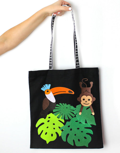 Load image into Gallery viewer, Leyhooney Christmas Jungle Felt Decor Set Tropical Toucan Monkey Palm Leaf
