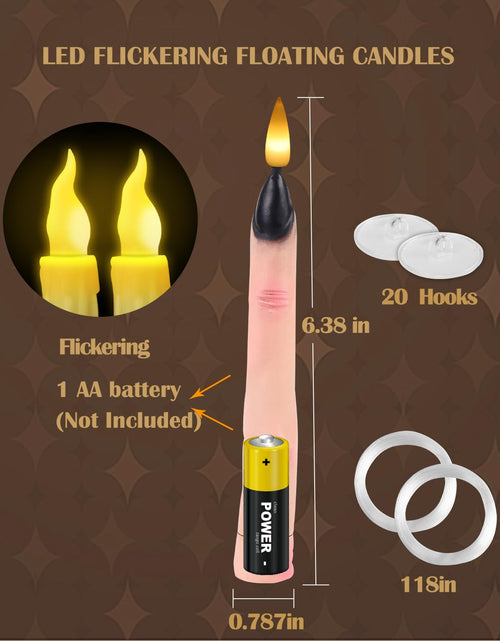 Load image into Gallery viewer, BVCNIG 20-Pack Halloween Floating Candles with Magic Wand Remote 6in Warm White

