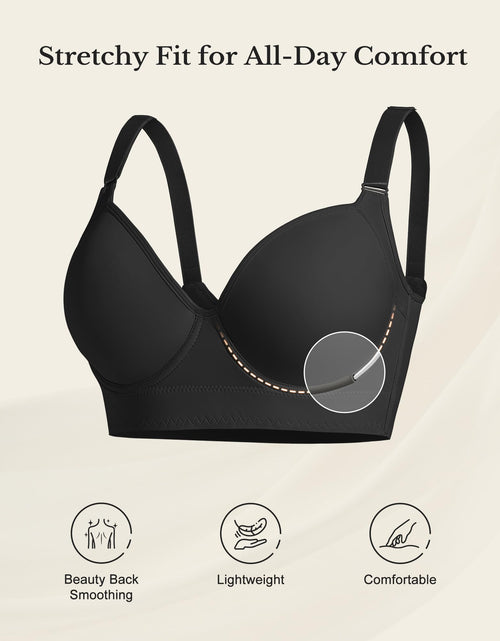 Load image into Gallery viewer, QDN Supportive Push Up Strapless Bra Black Size 42C
