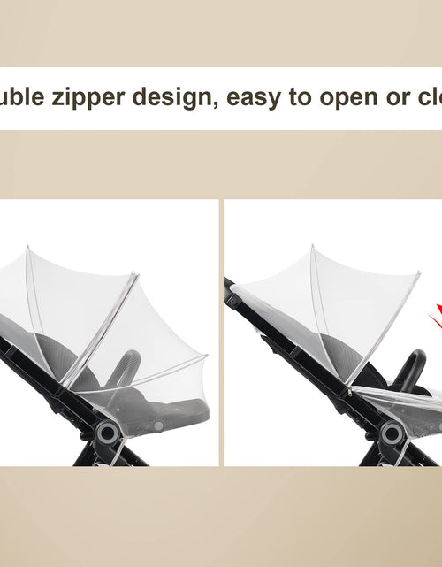 Load image into Gallery viewer, DUSHARKFUN Baby Mosquito Net Double Zipper Bassinet Stroller Cover White
