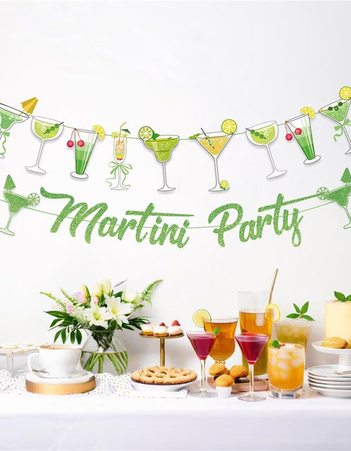 Load image into Gallery viewer, NOFEZA Martini Party Banner Green Mojito Martini Garland Art Deco
